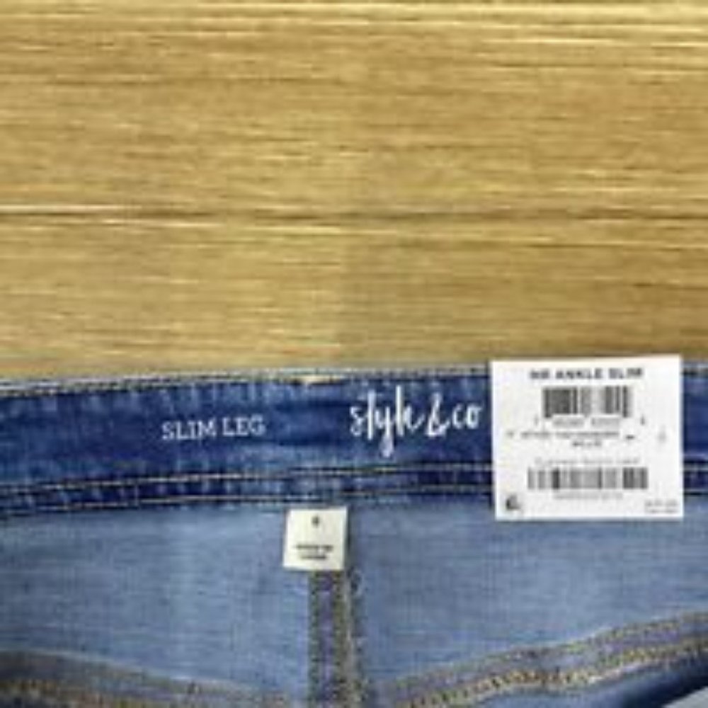 Style & Co Womens High Rise Jeans Slim Leg Distressed Denim Ankle Pants Size 6 - Picture 8 of 16